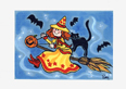 Witch on Broom by Penny Noble