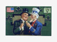 St. Patrick and Uncle Sam Vintage Post Card