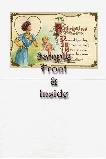 Vintage Valentine Postcard Cupid