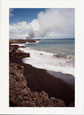 Black Sand Beach with Lava Steaming