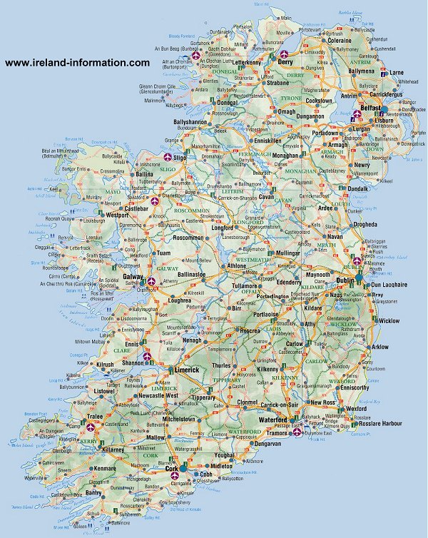 Click to enlarge Map of Ireland
