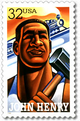 John Henry - The Steel Drivin' Man Postage Stamp